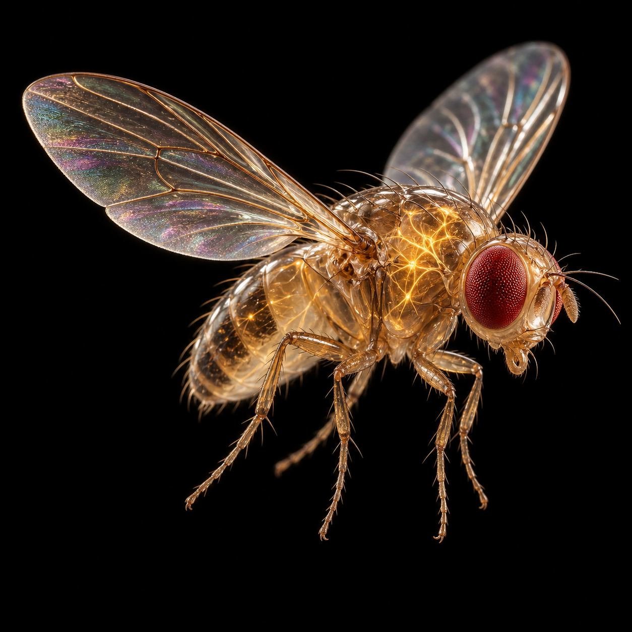 Amber glass fly concept artwork